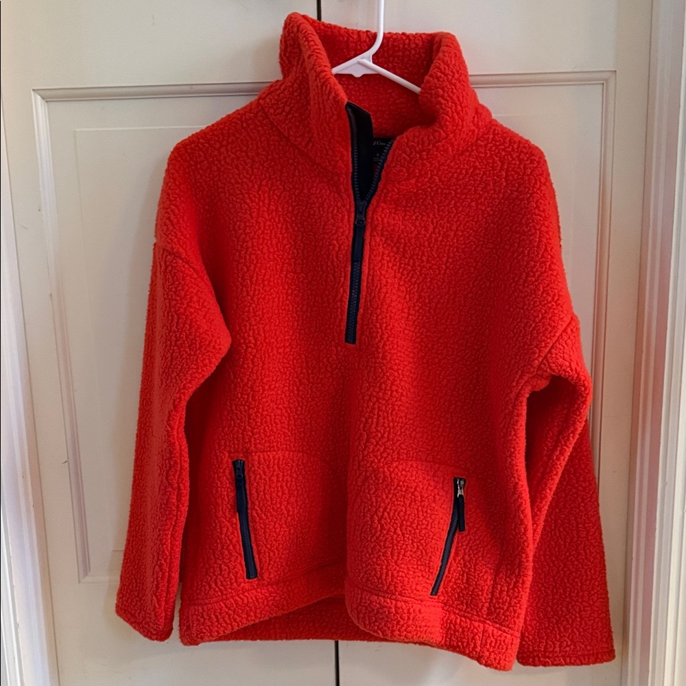 J Crew Cozy Red Fleece Jacket